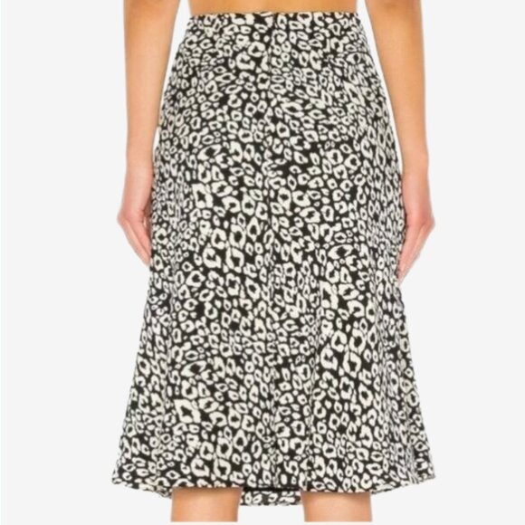 Lovers + Friends Monochrome Asymmetrical see you soon leopard Midi Skirt XS - Picture 8 of 13